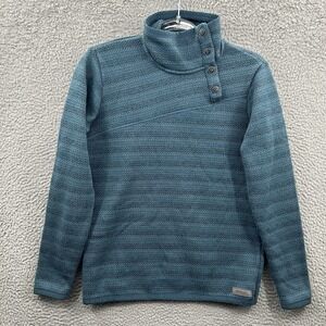 Merrell Sweater Women Small Blue Knit‎ Tweed Pullover Funnel Neck Outdoor Ladies